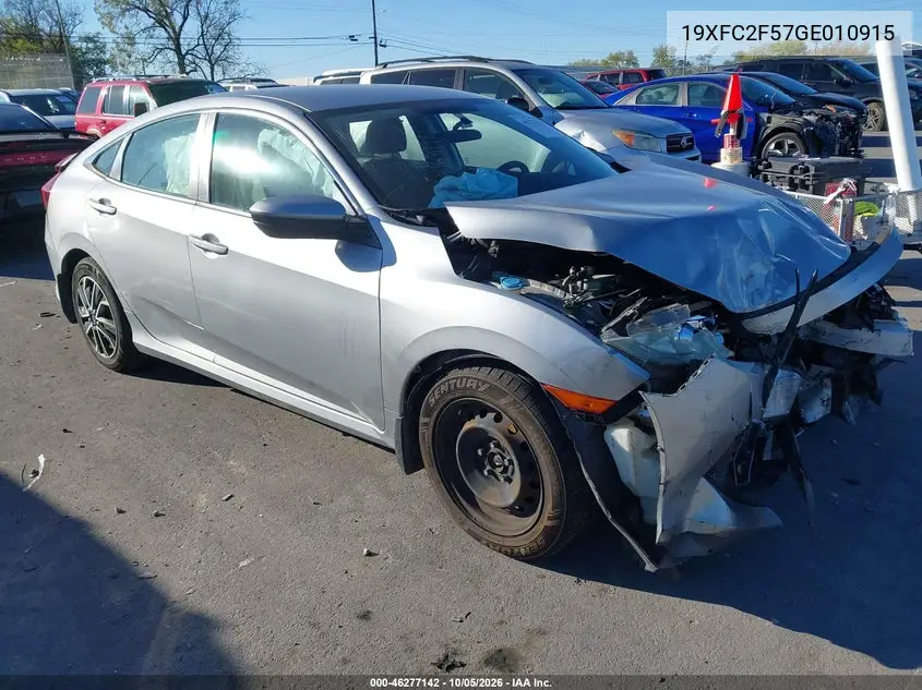 HONDA CIVIC 2016, VIN 19XFC2F57GE010915