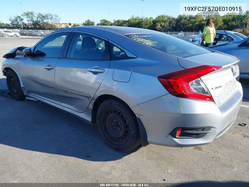 2016 HONDA CIVIC VIN 19XFC2F57GE010915 — фото 3