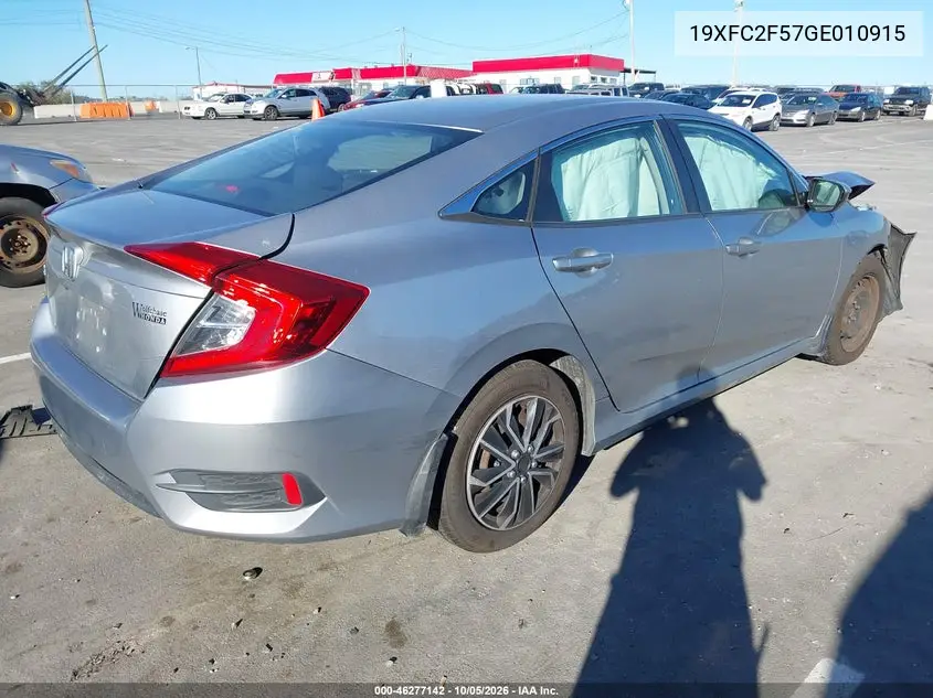 2016 HONDA CIVIC VIN 19XFC2F57GE010915 — фото 4