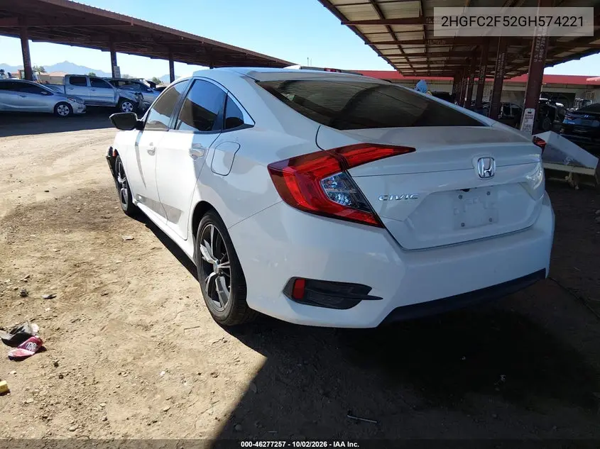 2016 HONDA CIVIC VIN 2HGFC2F52GH574221 — фото 3