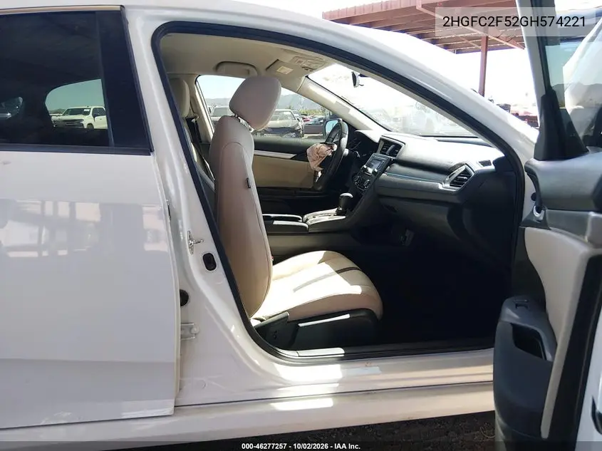 2016 HONDA CIVIC VIN 2HGFC2F52GH574221 — фото 5