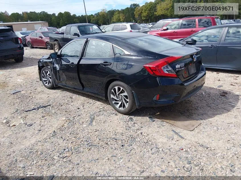 2016 HONDA CIVIC VIN 19XFC2F70GE049671 — фото 3