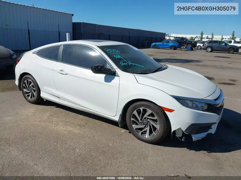 HONDA CIVIC 2016, VIN 2HGFC4B0XGH305079