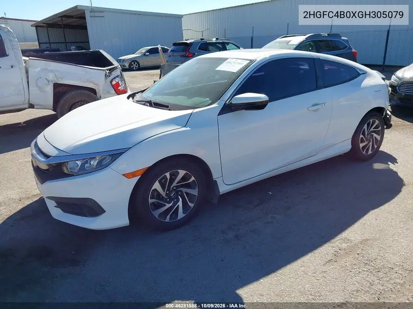 2016 HONDA CIVIC VIN 2HGFC4B0XGH305079 — фото 2