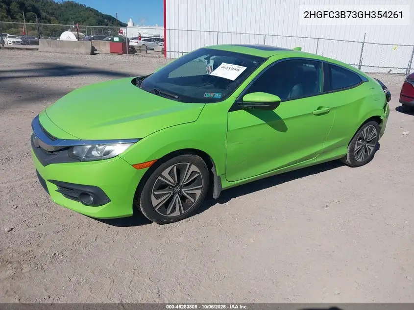2016 HONDA CIVIC VIN 2HGFC3B73GH354261 — фото 2