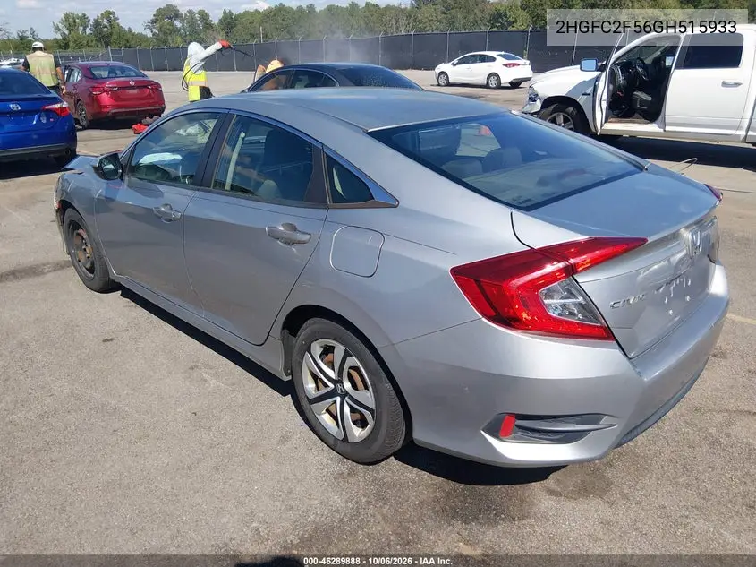 2016 HONDA CIVIC VIN 2HGFC2F56GH515933 — фото 3
