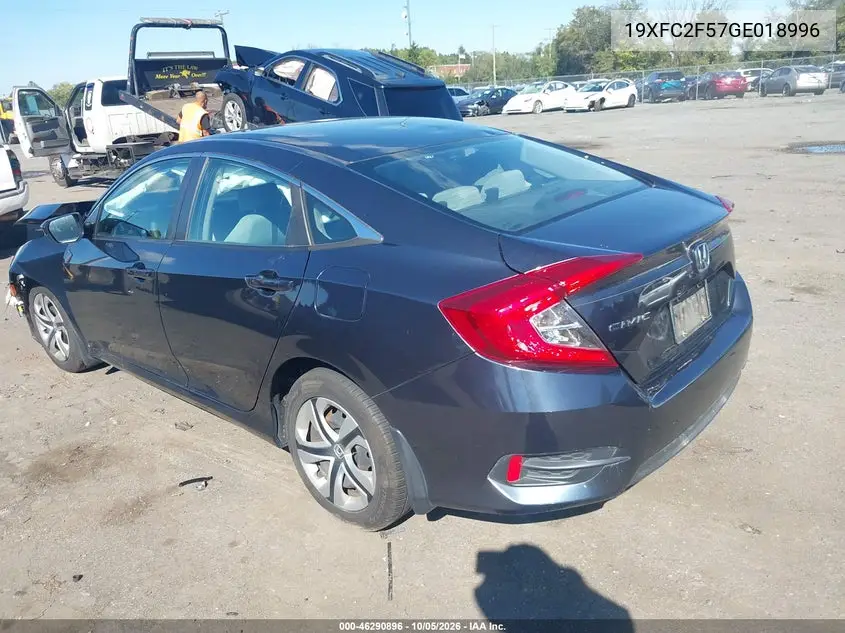 2016 HONDA CIVIC VIN 19XFC2F57GE018996 — фото 3