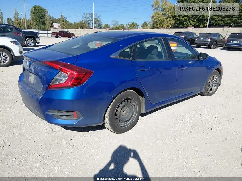 2016 HONDA CIVIC VIN 19XFC2F54GE203278 — фото 4