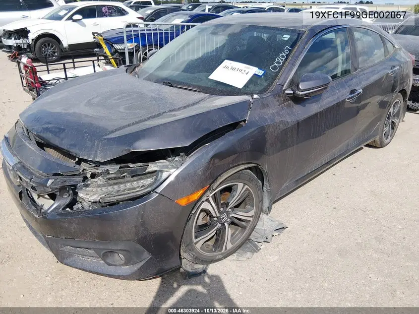 2016 HONDA CIVIC VIN 19XFC1F99GE002067 — фото 2