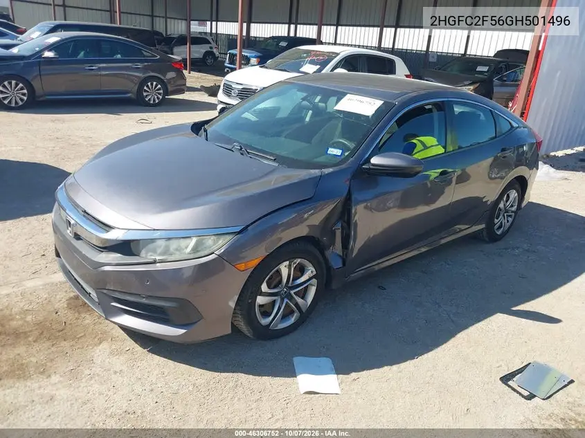 2016 HONDA CIVIC VIN 2HGFC2F56GH501496 — фото 2