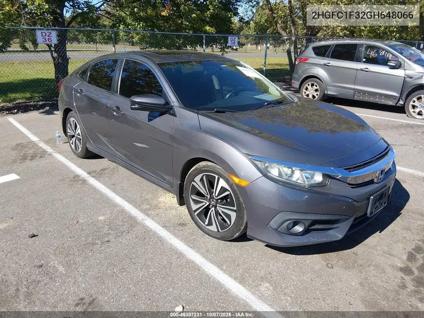 HONDA CIVIC 2016, VIN 2HGFC1F32GH648066