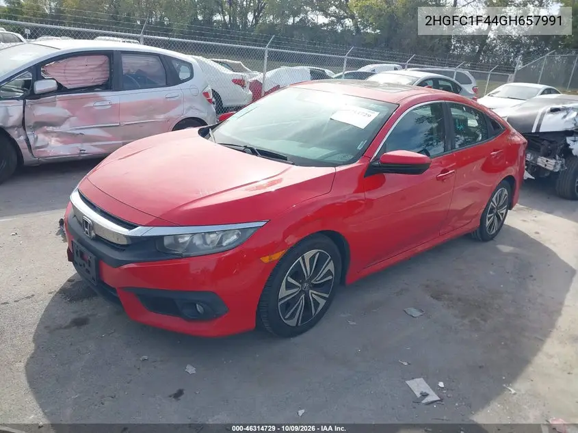 2016 HONDA CIVIC VIN 2HGFC1F44GH657991 — фото 2