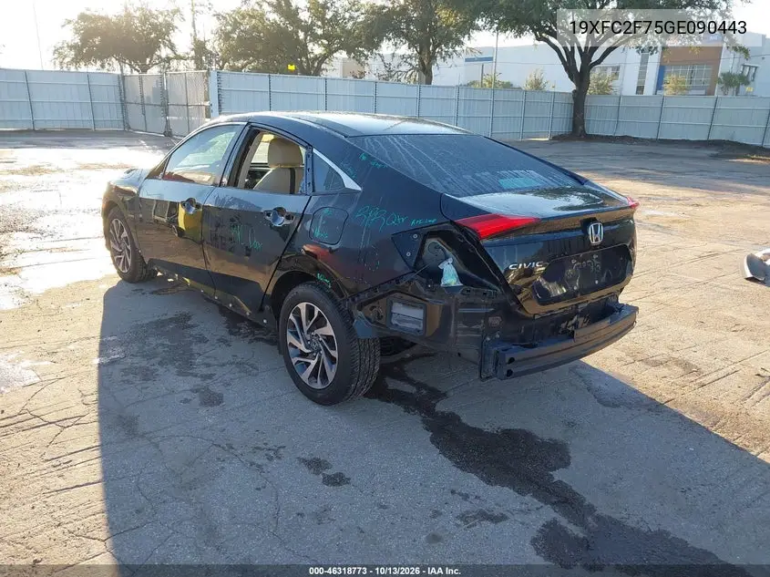 2016 HONDA CIVIC VIN 19XFC2F75GE090443 — фото 3