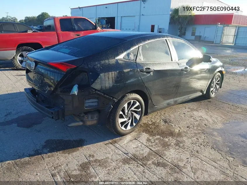 2016 HONDA CIVIC VIN 19XFC2F75GE090443 — фото 4