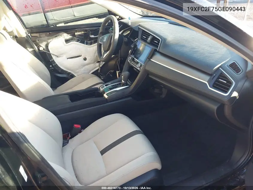 2016 HONDA CIVIC VIN 19XFC2F75GE090443 — фото 5