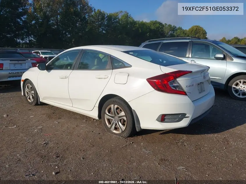 2016 HONDA CIVIC VIN 19XFC2F51GE053372 — фото 3
