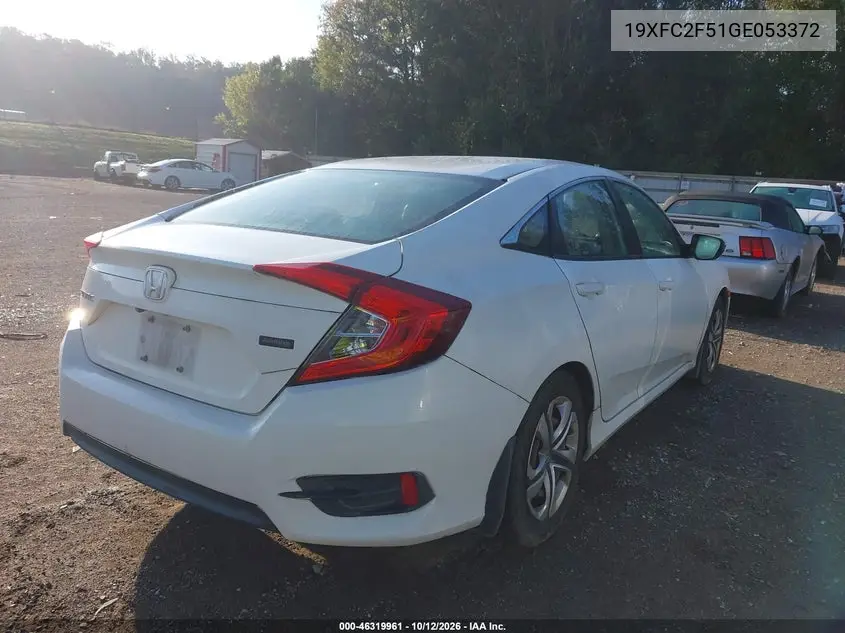2016 HONDA CIVIC VIN 19XFC2F51GE053372 — фото 4