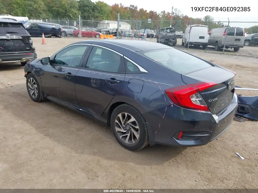 2016 HONDA CIVIC VIN 19XFC2F84GE092385 — фото 3