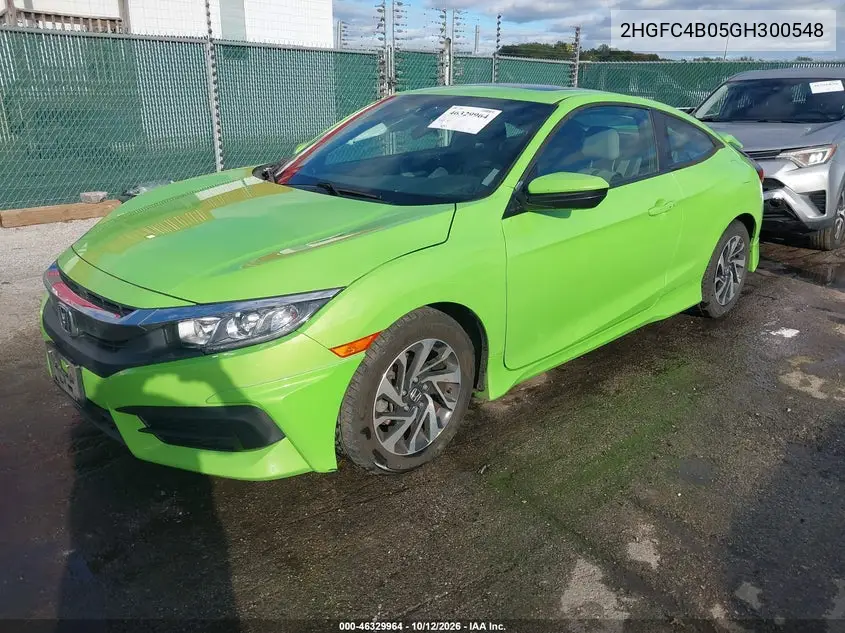 2016 HONDA CIVIC VIN 2HGFC4B05GH300548 — фото 2