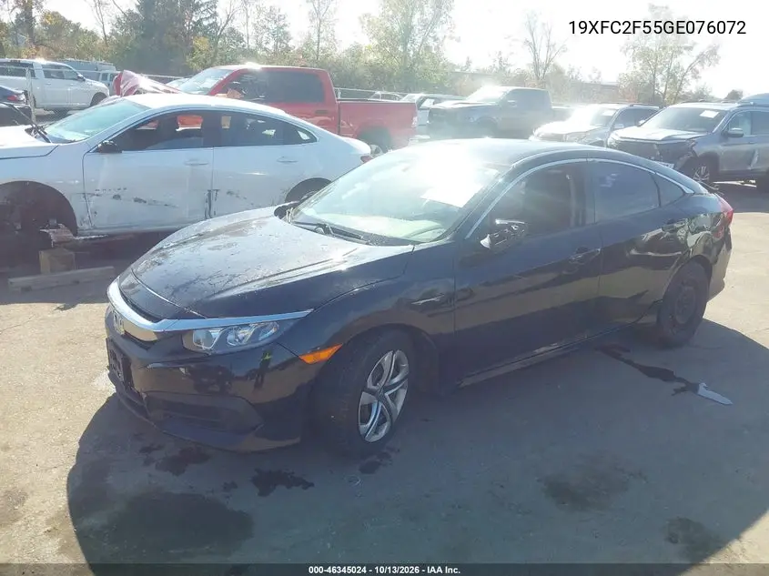 2016 HONDA CIVIC VIN 19XFC2F55GE076072 — фото 2