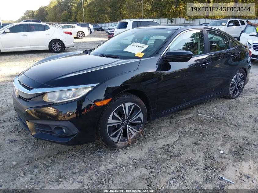 2016 HONDA CIVIC VIN 19XFC1F74GE003044 — фото 2