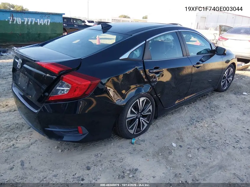 2016 HONDA CIVIC VIN 19XFC1F74GE003044 — фото 4