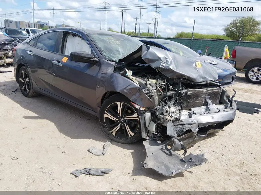 HONDA CIVIC 2016, VIN 19XFC1F92GE031068