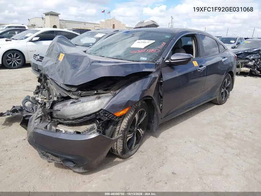 2016 HONDA CIVIC VIN 19XFC1F92GE031068 — фото 2