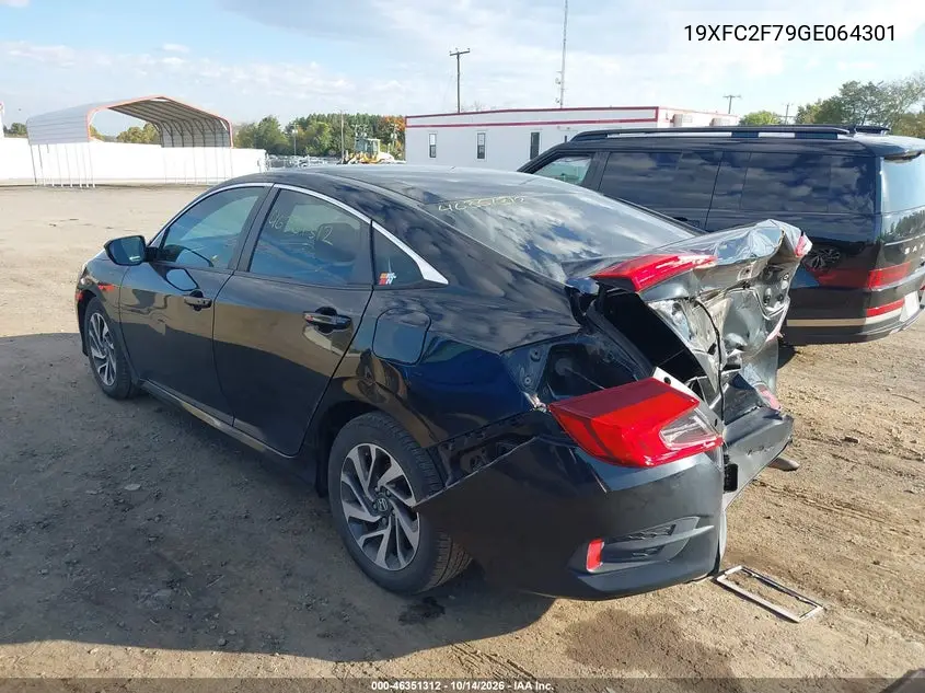 2016 HONDA CIVIC VIN 19XFC2F79GE064301 — фото 3