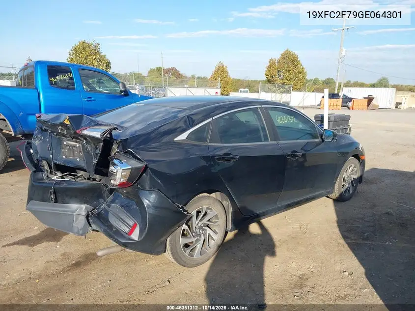 2016 HONDA CIVIC VIN 19XFC2F79GE064301 — фото 4