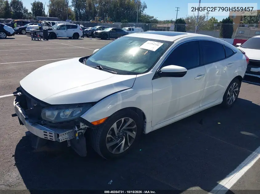 2016 HONDA CIVIC VIN 2HGFC2F79GH559457 — фото 2