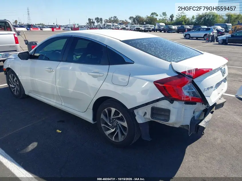 2016 HONDA CIVIC VIN 2HGFC2F79GH559457 — фото 3