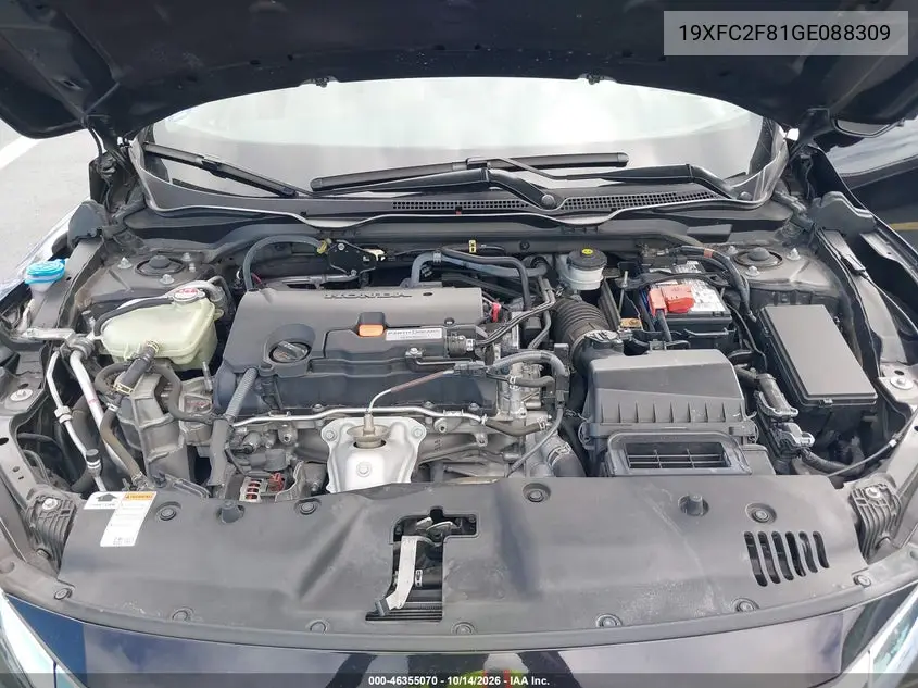 2016 HONDA CIVIC VIN 19XFC2F81GE088309 — фото 10
