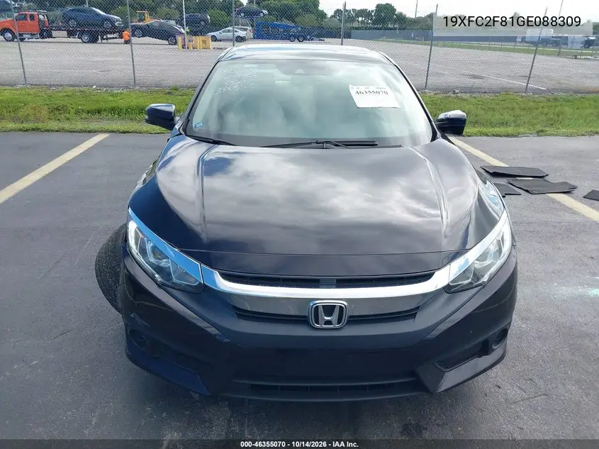 2016 HONDA CIVIC VIN 19XFC2F81GE088309 — фото 12