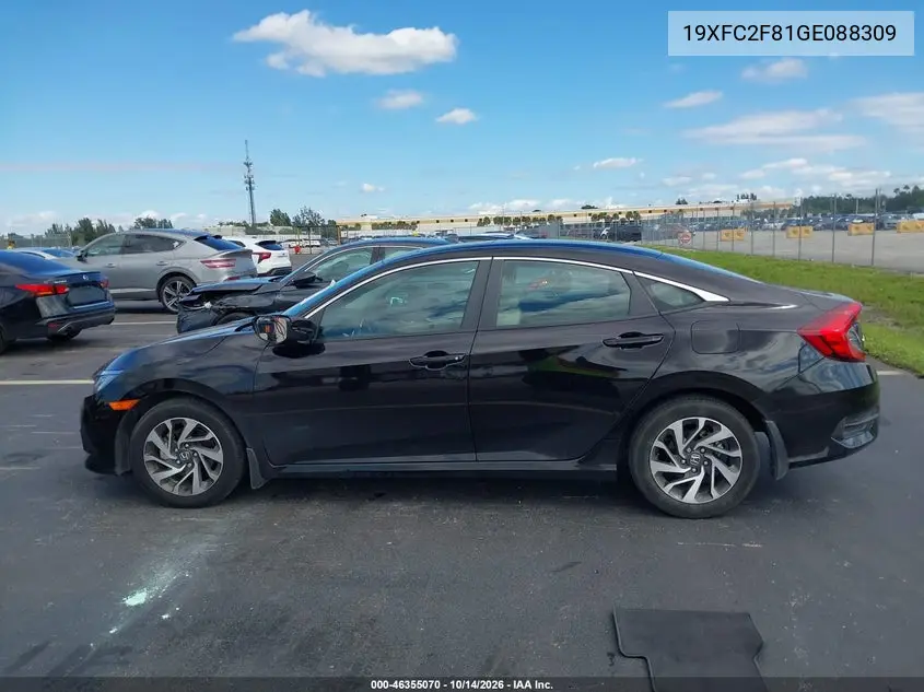 2016 HONDA CIVIC VIN 19XFC2F81GE088309 — фото 14
