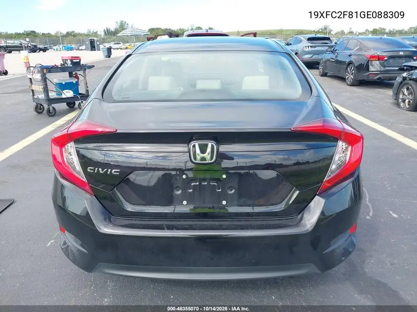 2016 HONDA CIVIC VIN 19XFC2F81GE088309 — фото 16