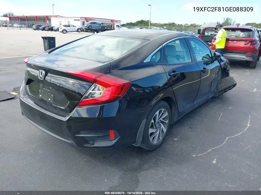 2016 HONDA CIVIC VIN 19XFC2F81GE088309 — фото 4