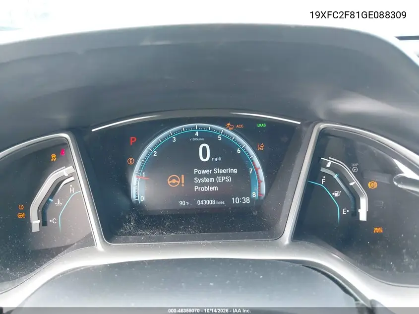 2016 HONDA CIVIC VIN 19XFC2F81GE088309 — фото 7