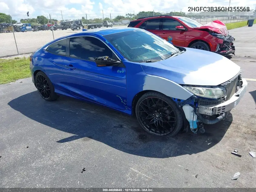 HONDA CIVIC 2016, VIN 2HGFC3B35GH355568