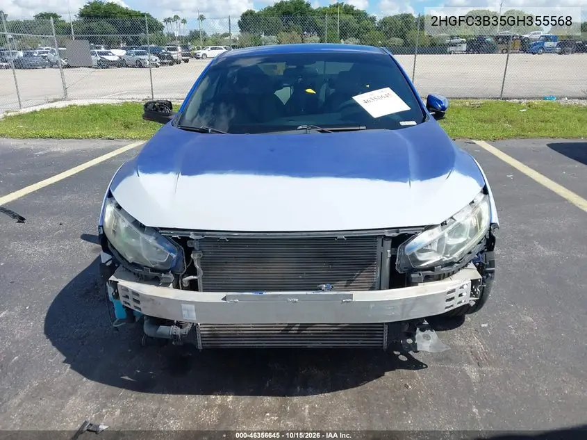 2016 HONDA CIVIC VIN 2HGFC3B35GH355568 — фото 12