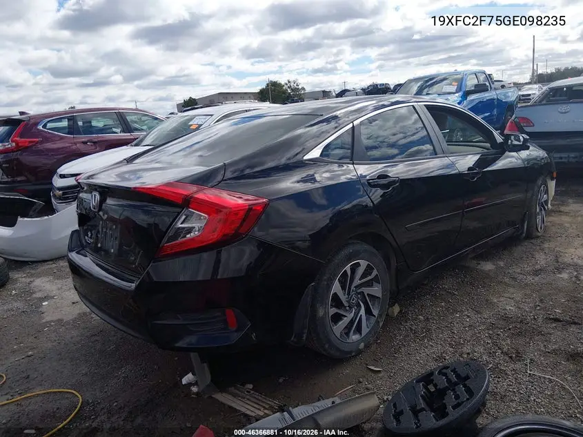 2016 HONDA CIVIC VIN 19XFC2F75GE098235 — фото 4