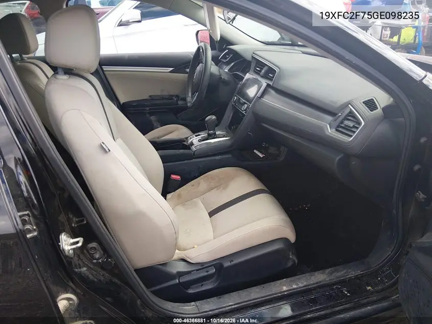 2016 HONDA CIVIC VIN 19XFC2F75GE098235 — фото 5
