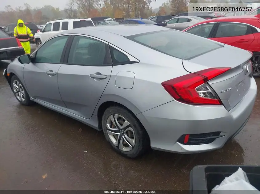 2016 HONDA CIVIC VIN 19XFC2F58GE046757 — фото 3