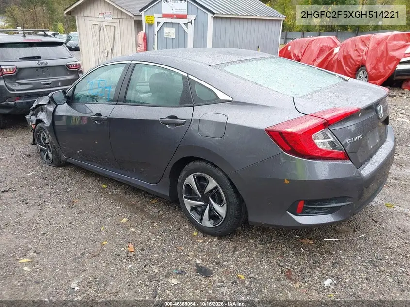 2016 HONDA CIVIC VIN 2HGFC2F5XGH514221 — фото 3