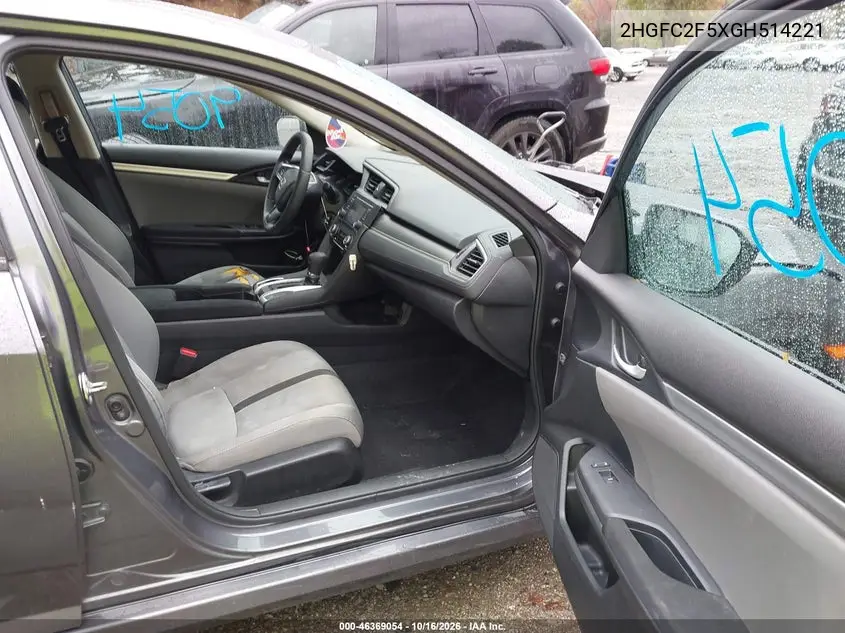 2016 HONDA CIVIC VIN 2HGFC2F5XGH514221 — фото 5