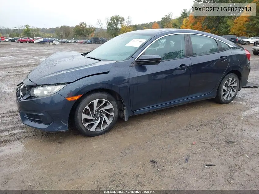 2016 HONDA CIVIC VIN 19XFC2F71GE027713 — фото 2
