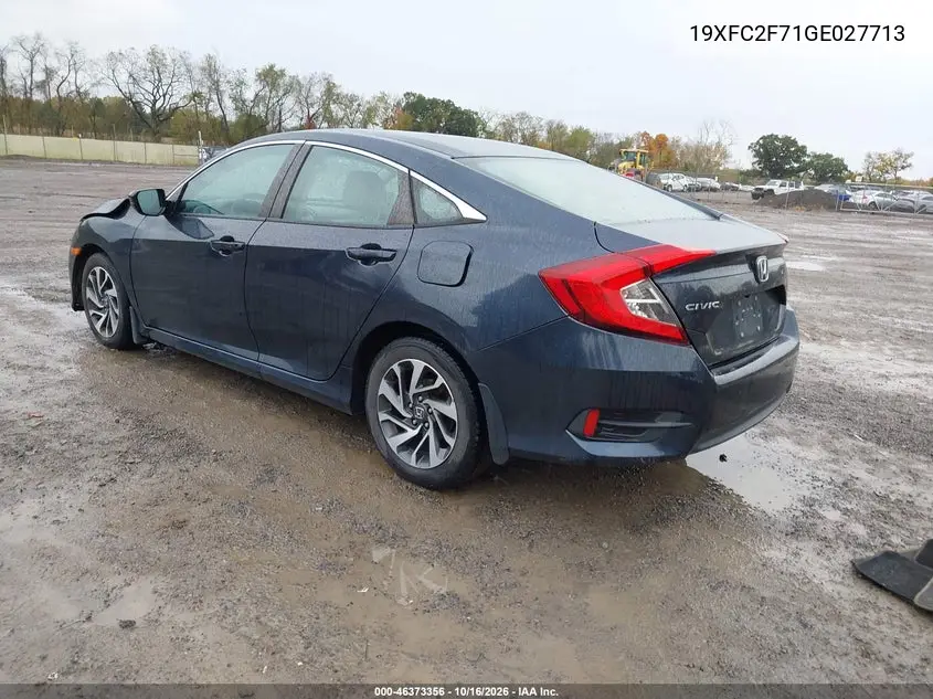 2016 HONDA CIVIC VIN 19XFC2F71GE027713 — фото 3