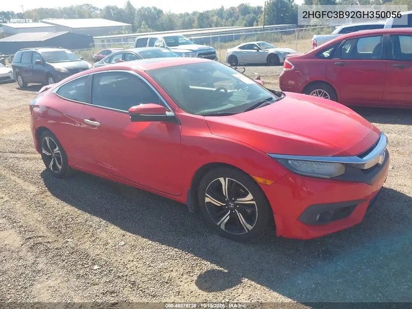 HONDA CIVIC 2016, VIN 2HGFC3B92GH350056