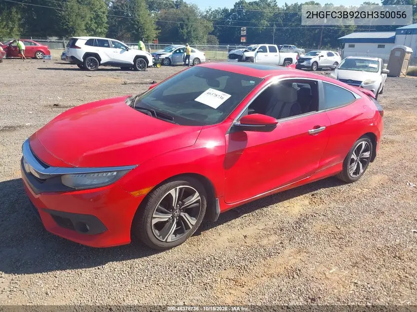 2016 HONDA CIVIC VIN 2HGFC3B92GH350056 — фото 2