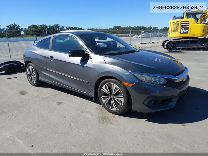 HONDA CIVIC 2016, VIN 2HGFC3B38GH353412